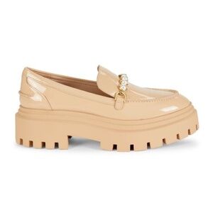 New Stuart Weitzman Perla Loafers Golden Beige Sz 8.5